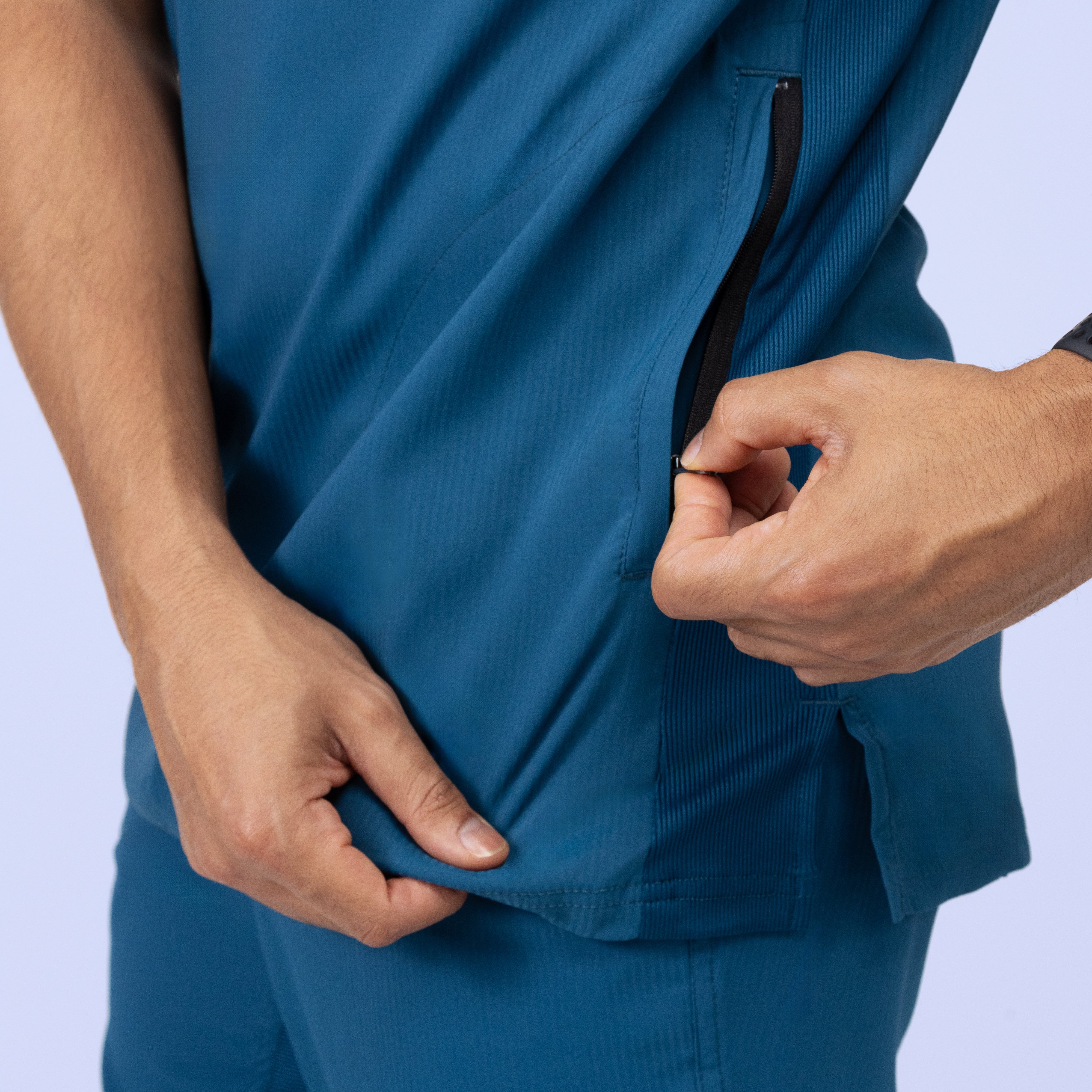 Polyester scrubs
