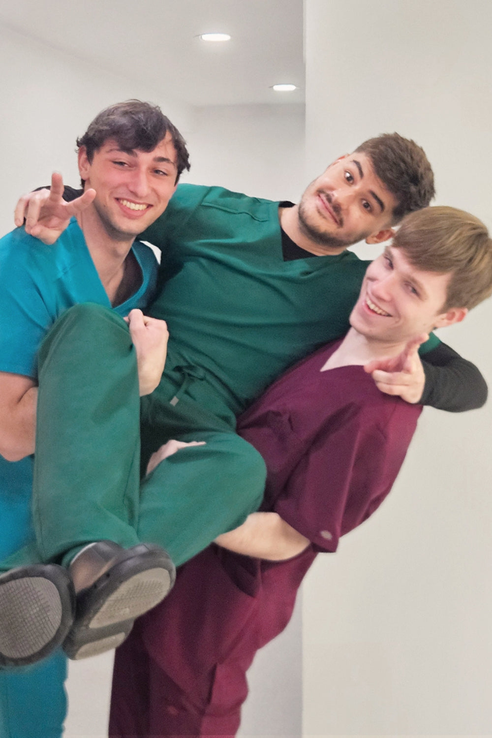 Sonographers wearing stretch medical scrubs 