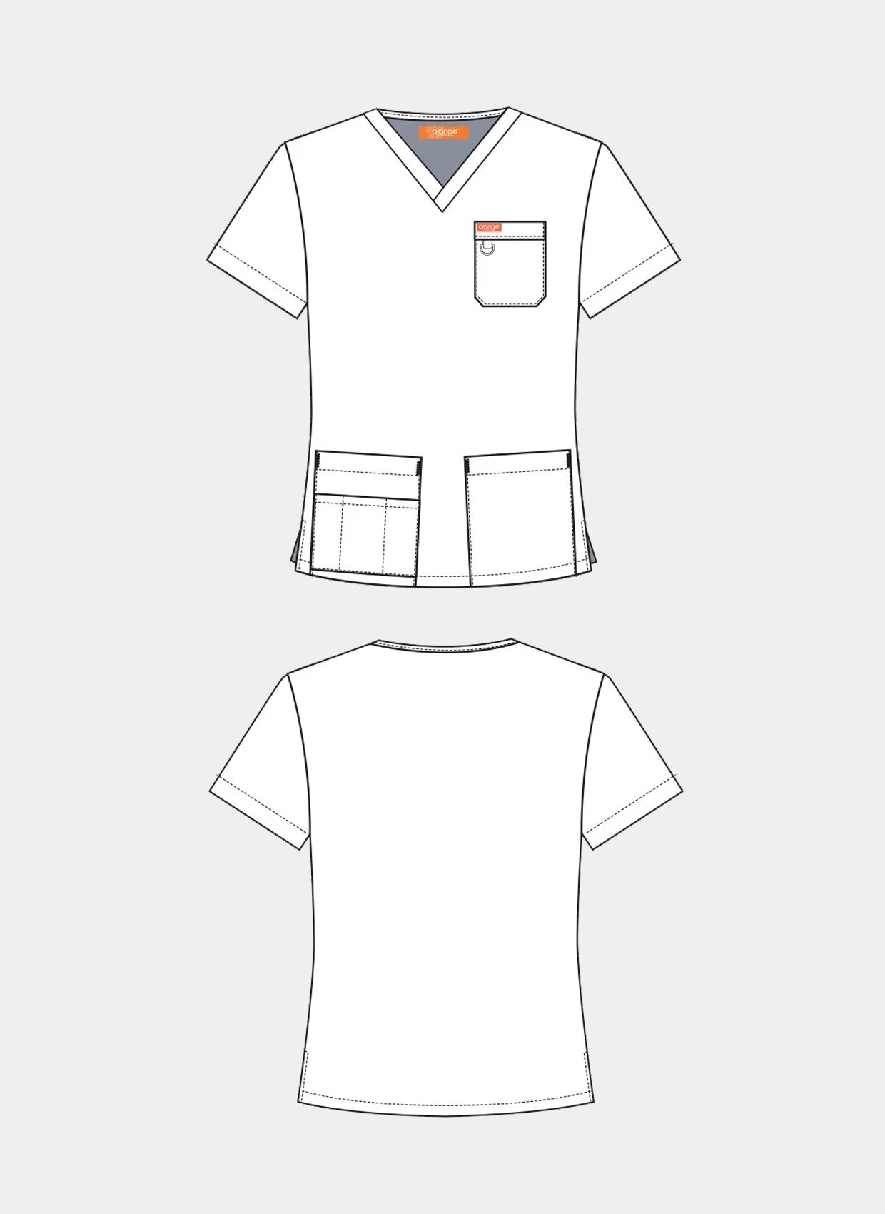 Orange Standard Balboa Scrub Top - Charcoal