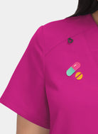 Azelea Pink Hustle and Heart embroidery close up