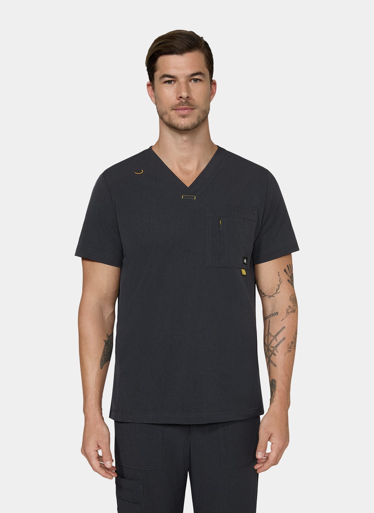 Men's Koi Solis Caldwell scrub top charcoal