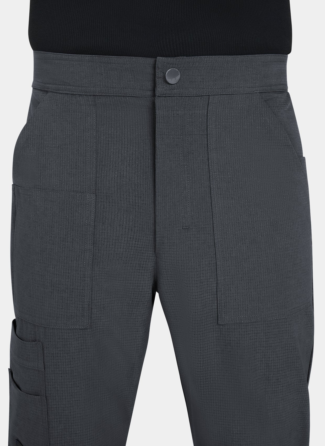Men's Koi Solis scrub trousers charcoal-closeup
