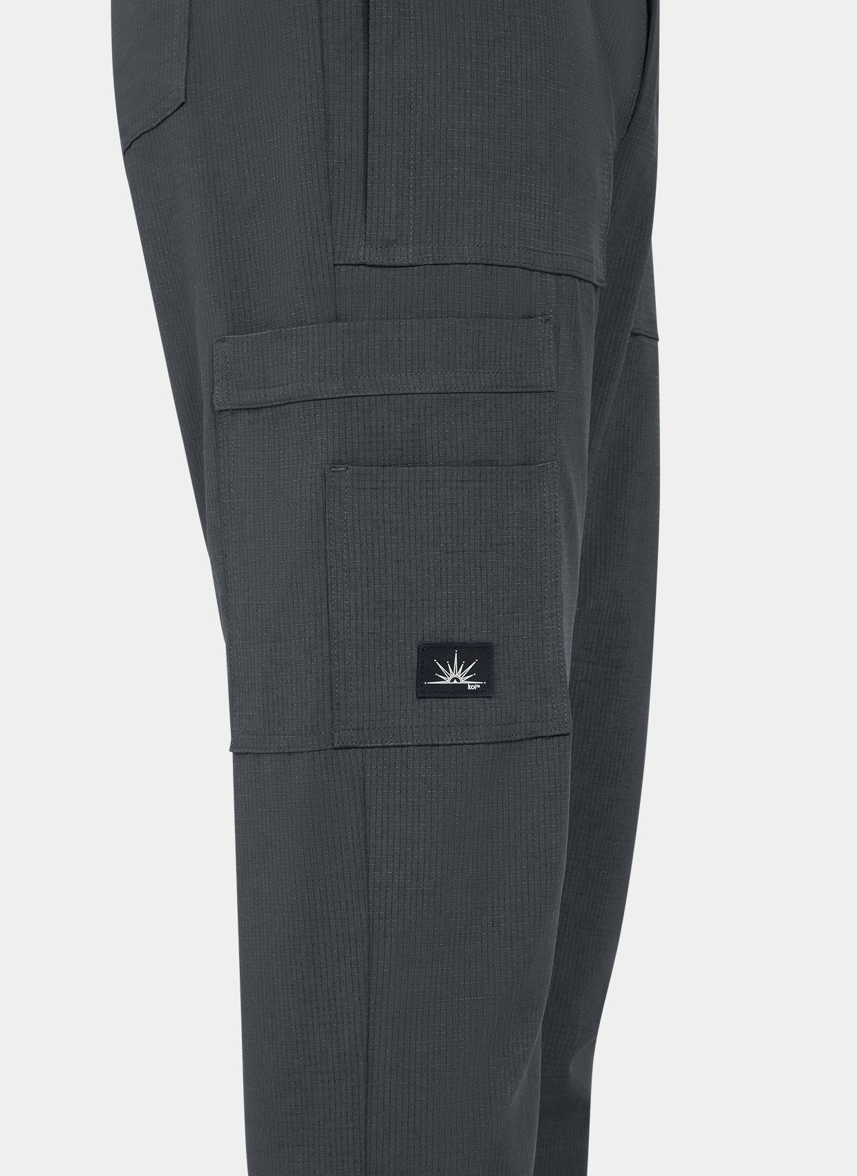 Men's Koi Solis scrub trousers charcoal-closeup