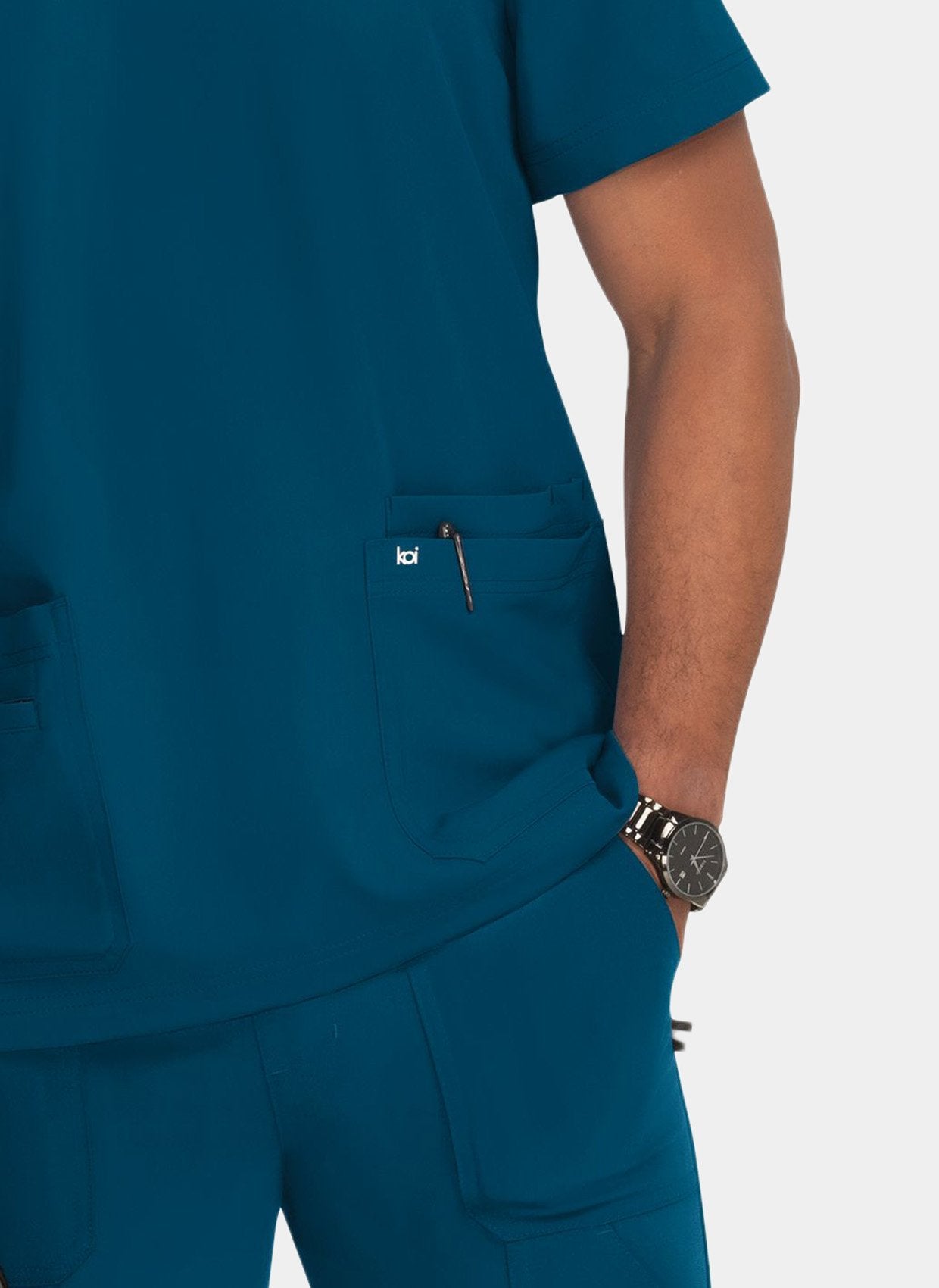 mens-koi-next-gen-free-to-be-scrub-top-front-caribbean-2