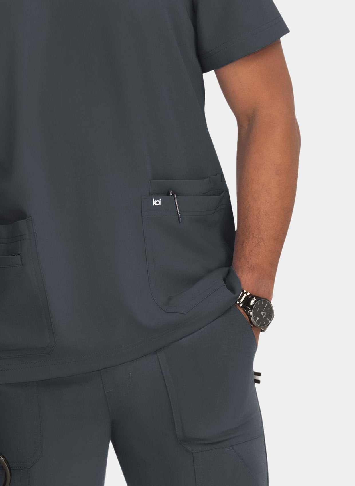 mens-koi-next-gen-free-to-be-scrub-top-front-charcoal-2