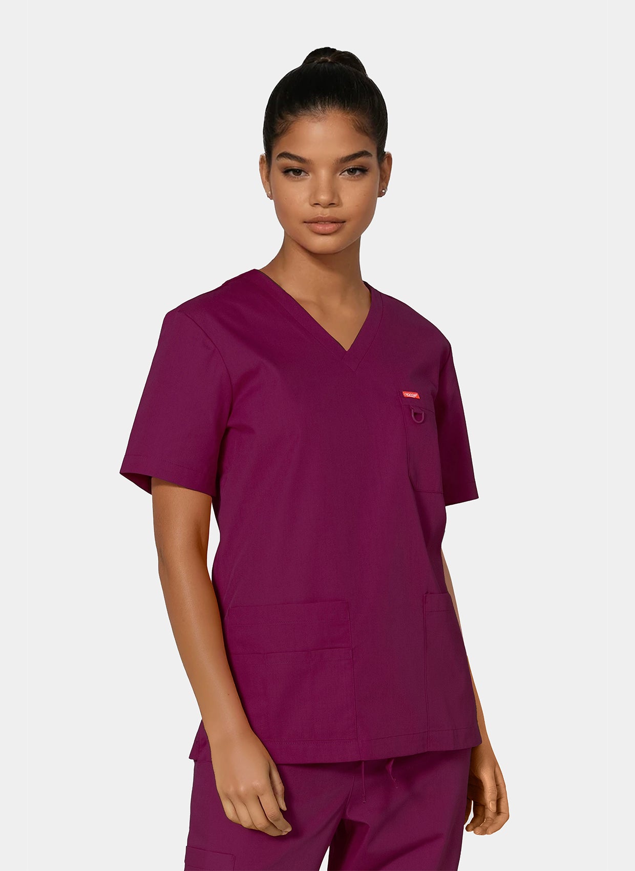 Orange Standard Balboa Scrub top Wine