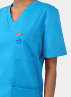 Orange Standard Balboa Scrub top Electric Blue