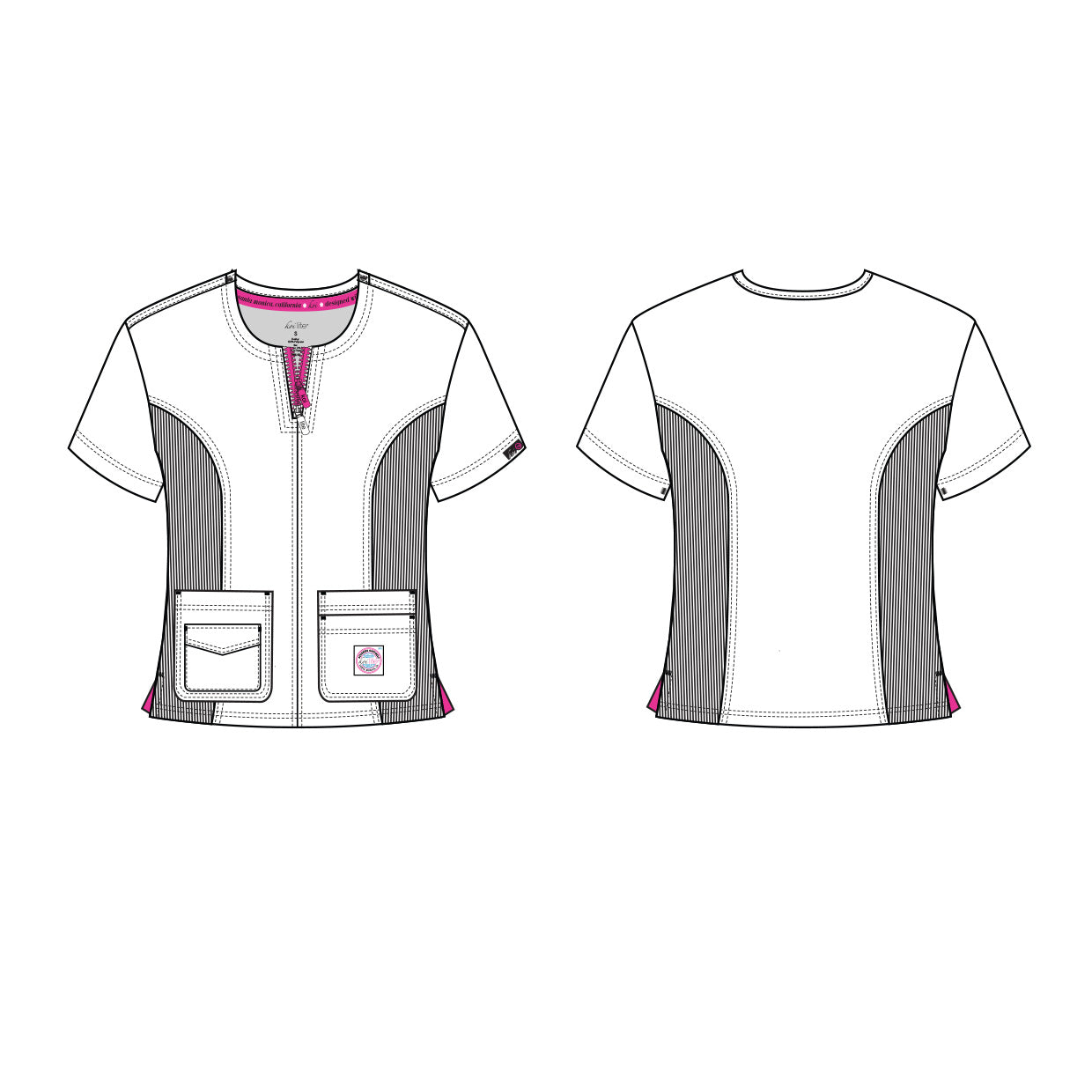 Koi lite serenity white scrub top sketch