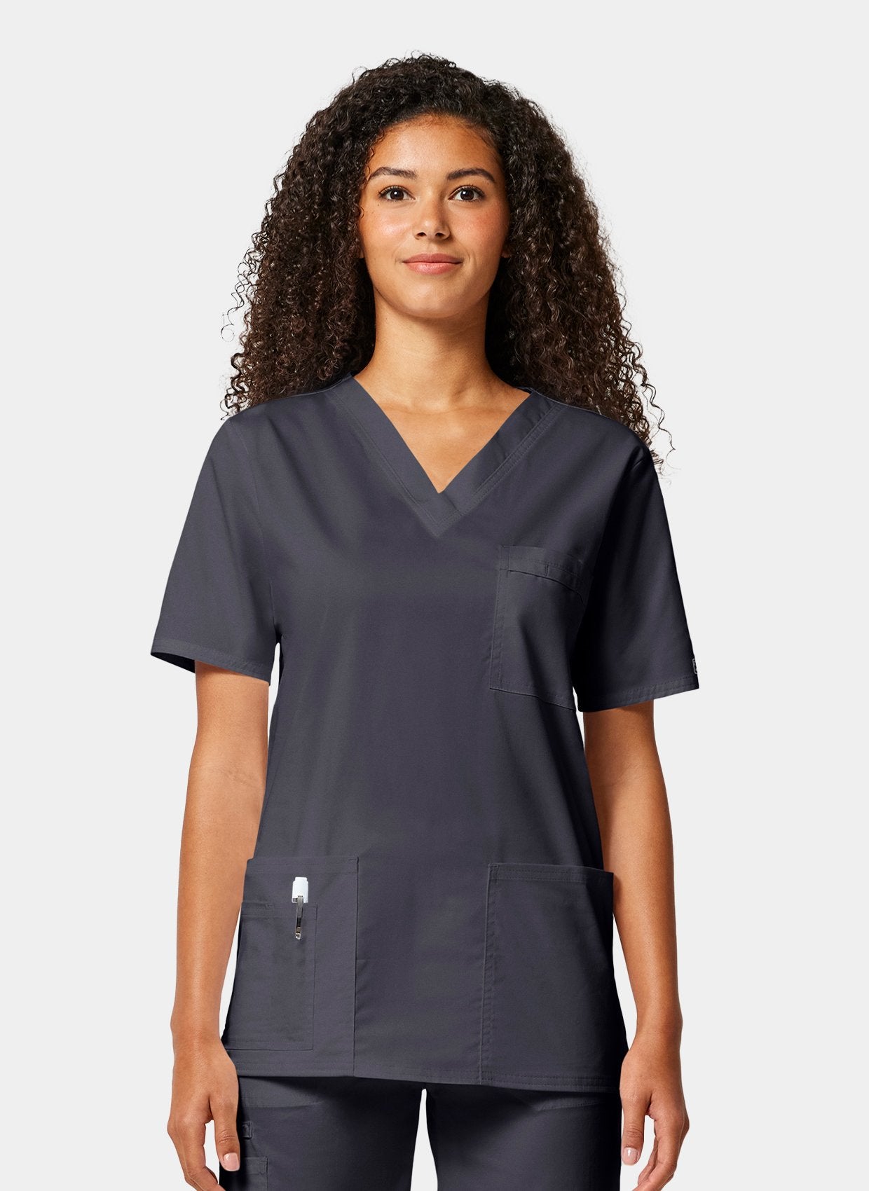 Cherokee Core Stretch Unisex V-Neck Scrub Top WWE4725 - Pewter