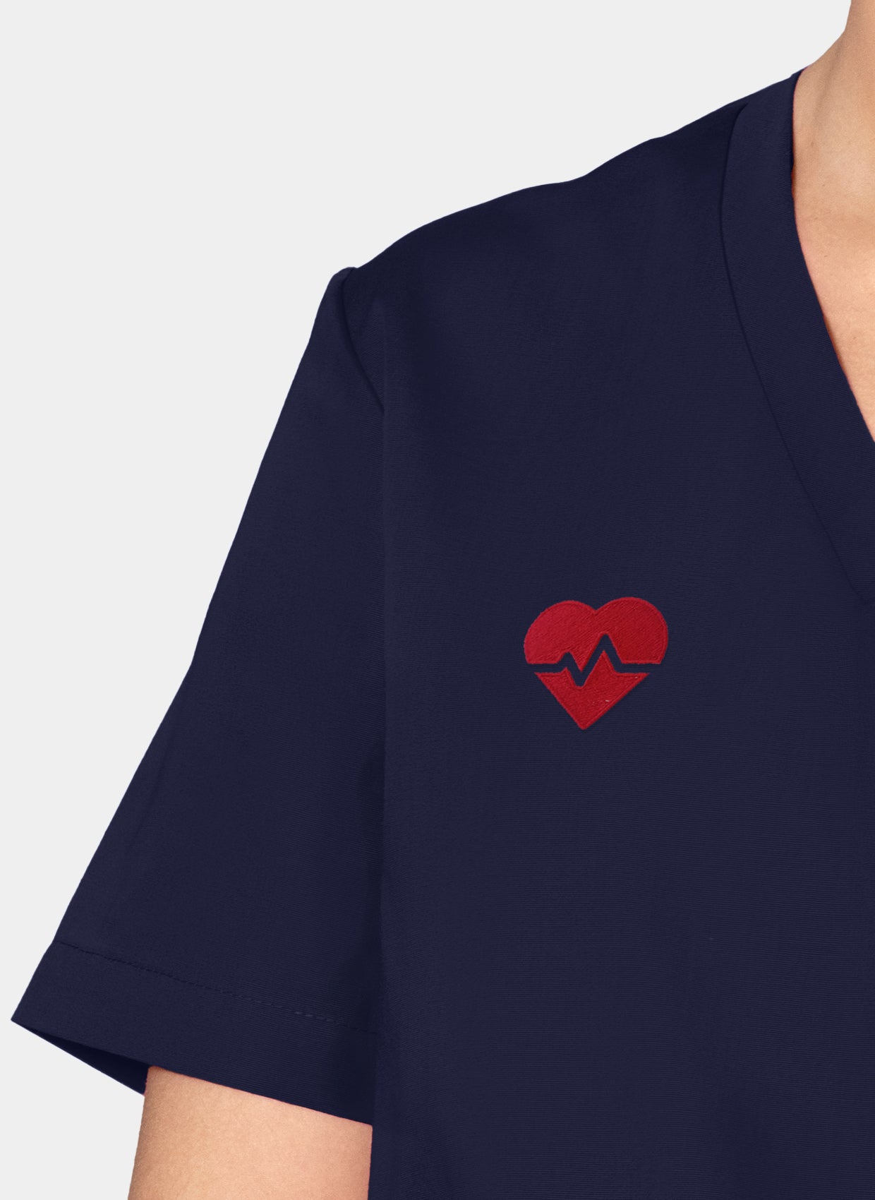 Orange Standard Balboa Scrub Top - Navy-Embroidery