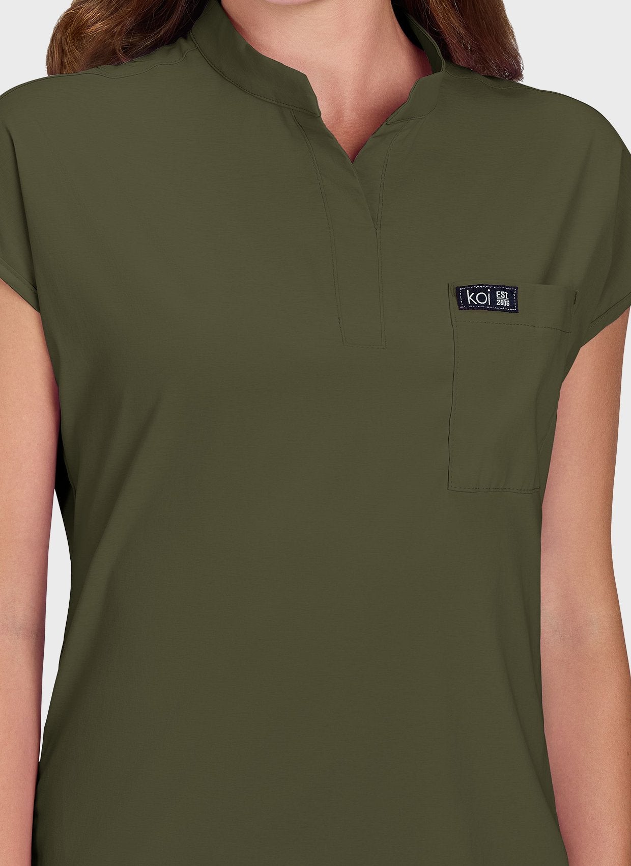 womens-koi-basics-ari-scrub-top-olive-1