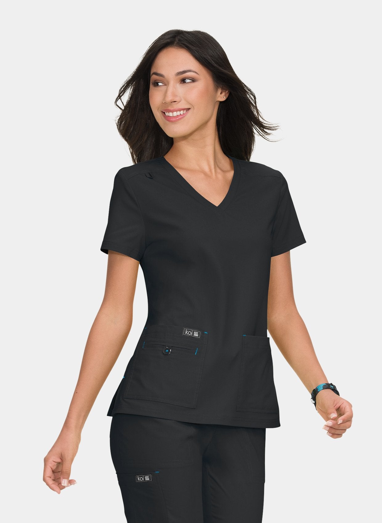  Koi Basics Becca Scrub Top - black
