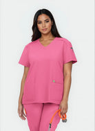 Koi Cureology Cardi Scrub Top - Carnation