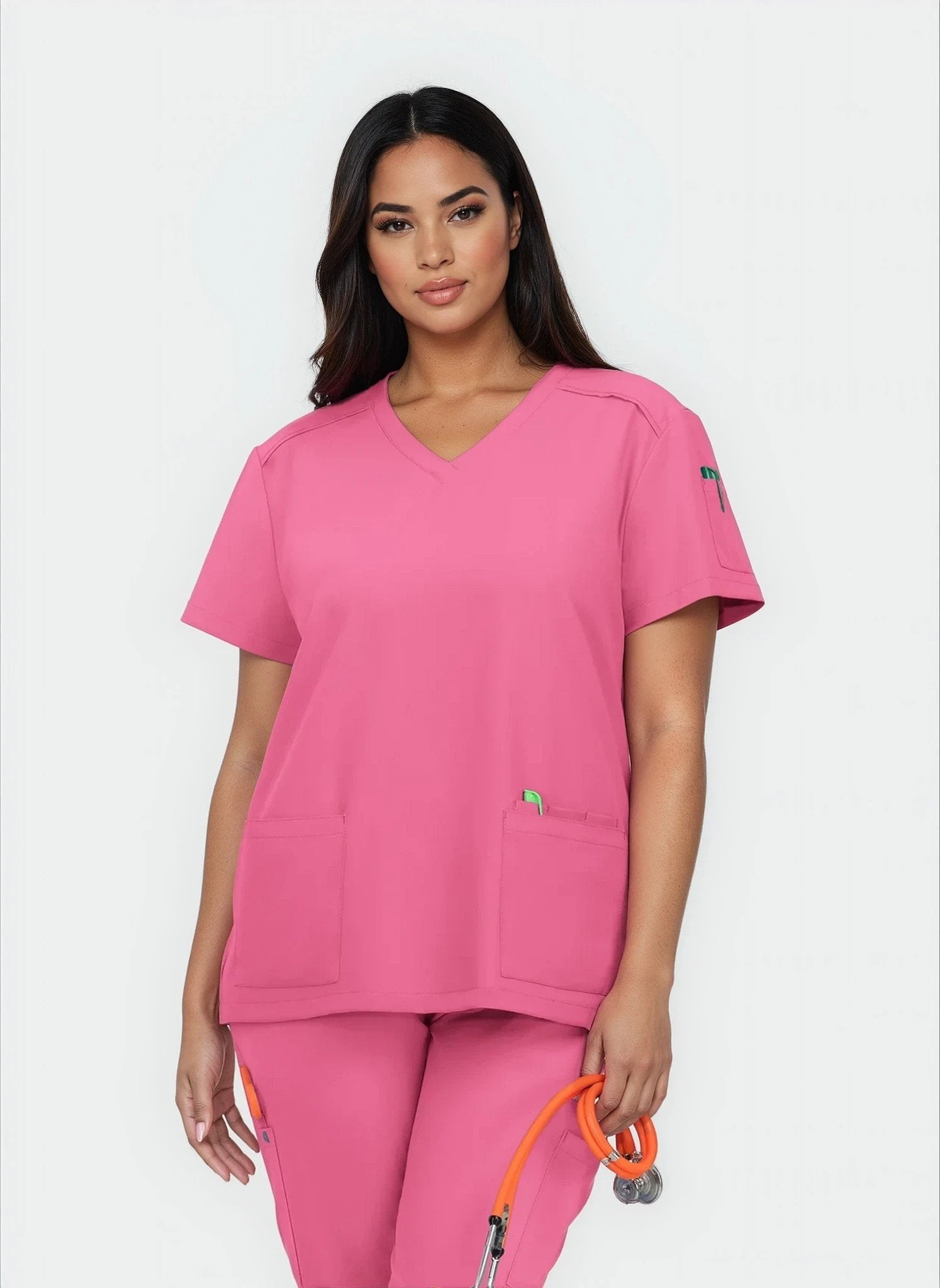 Koi Cureology Cardi Scrub Top - Carnation