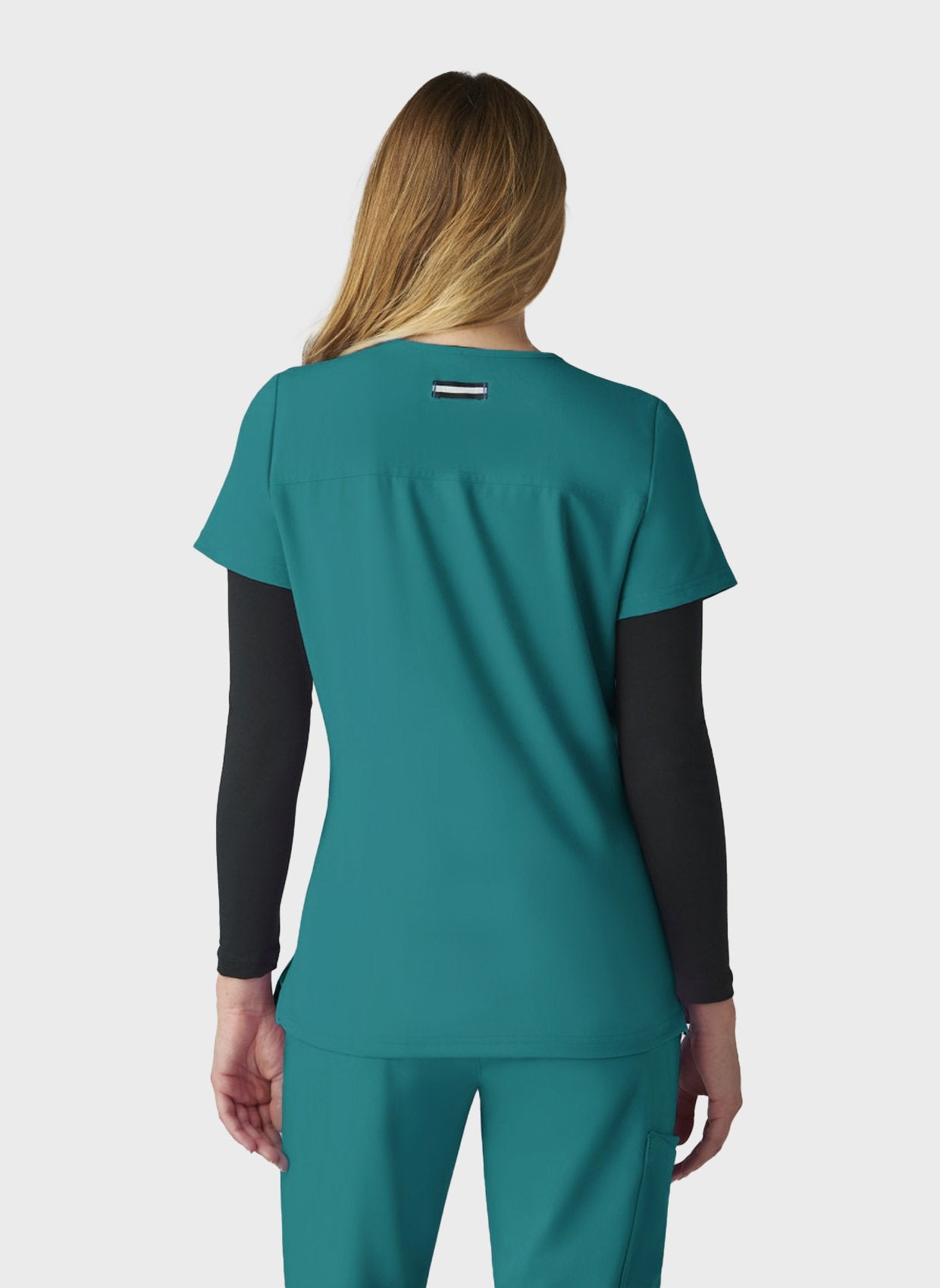 womens-koi-next-gen-hustle-and-heart-scrub-top-teal-1