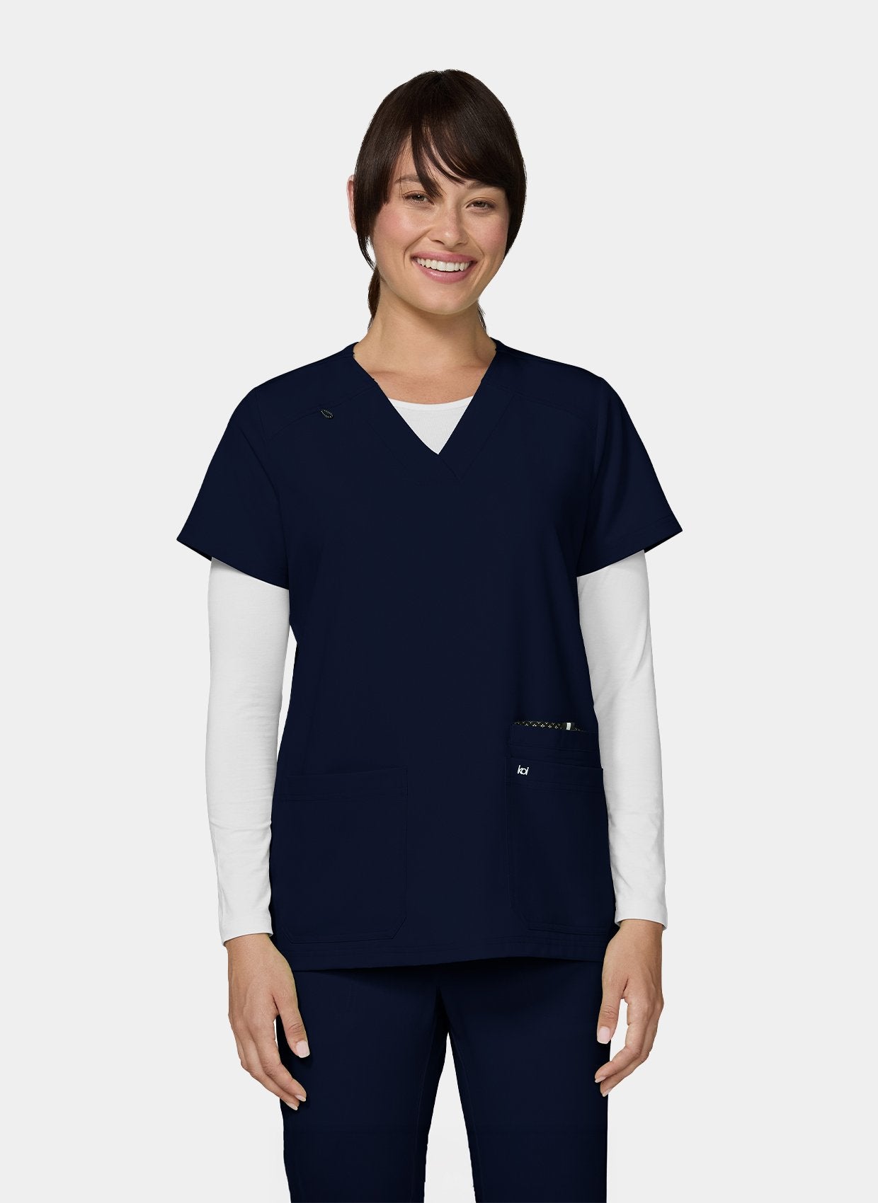 Koi Next Gen Hustle And Heart Scrub Top- navy