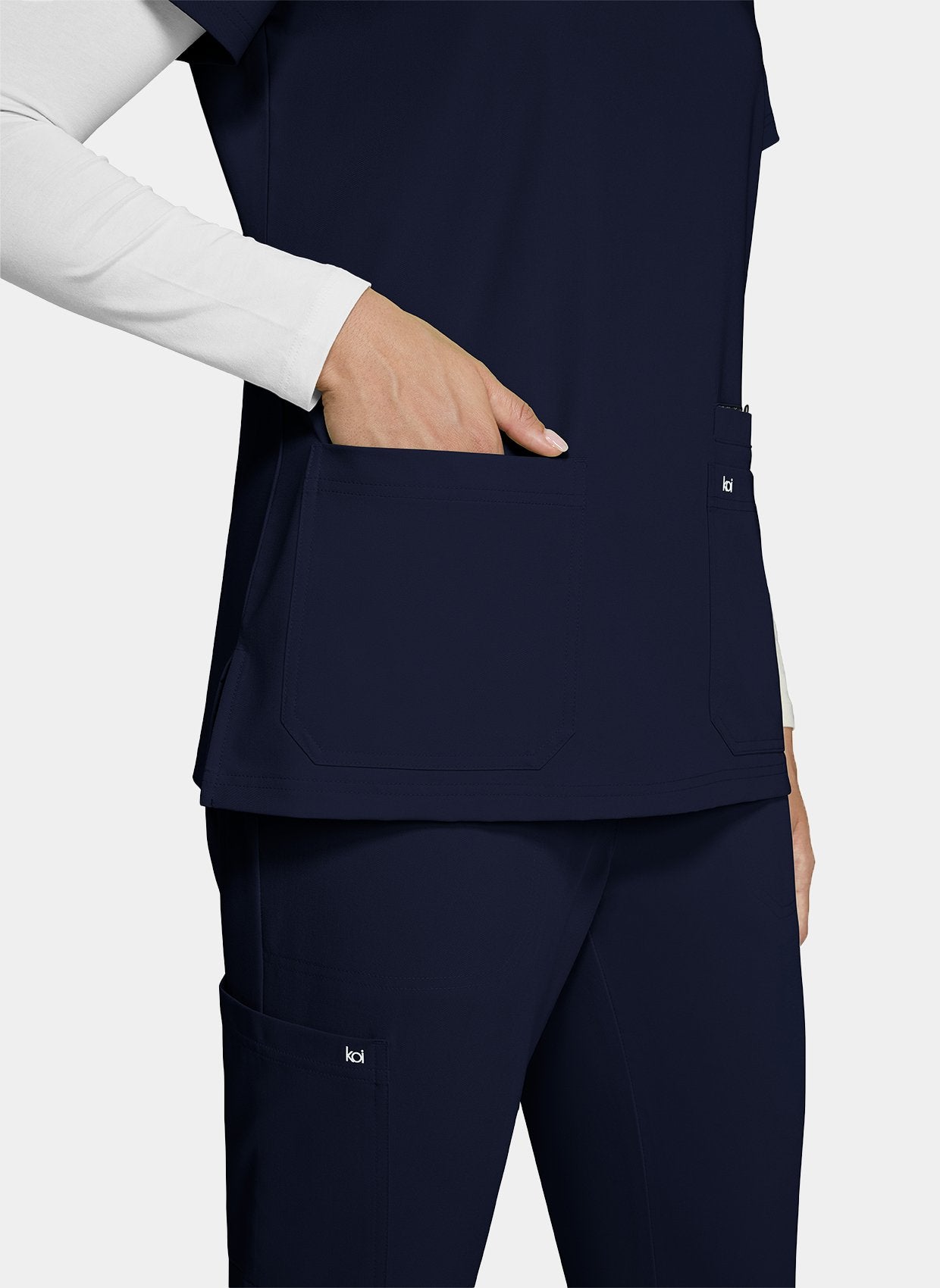 Koi Next Gen Hustle And Heart Scrub Top- navy
