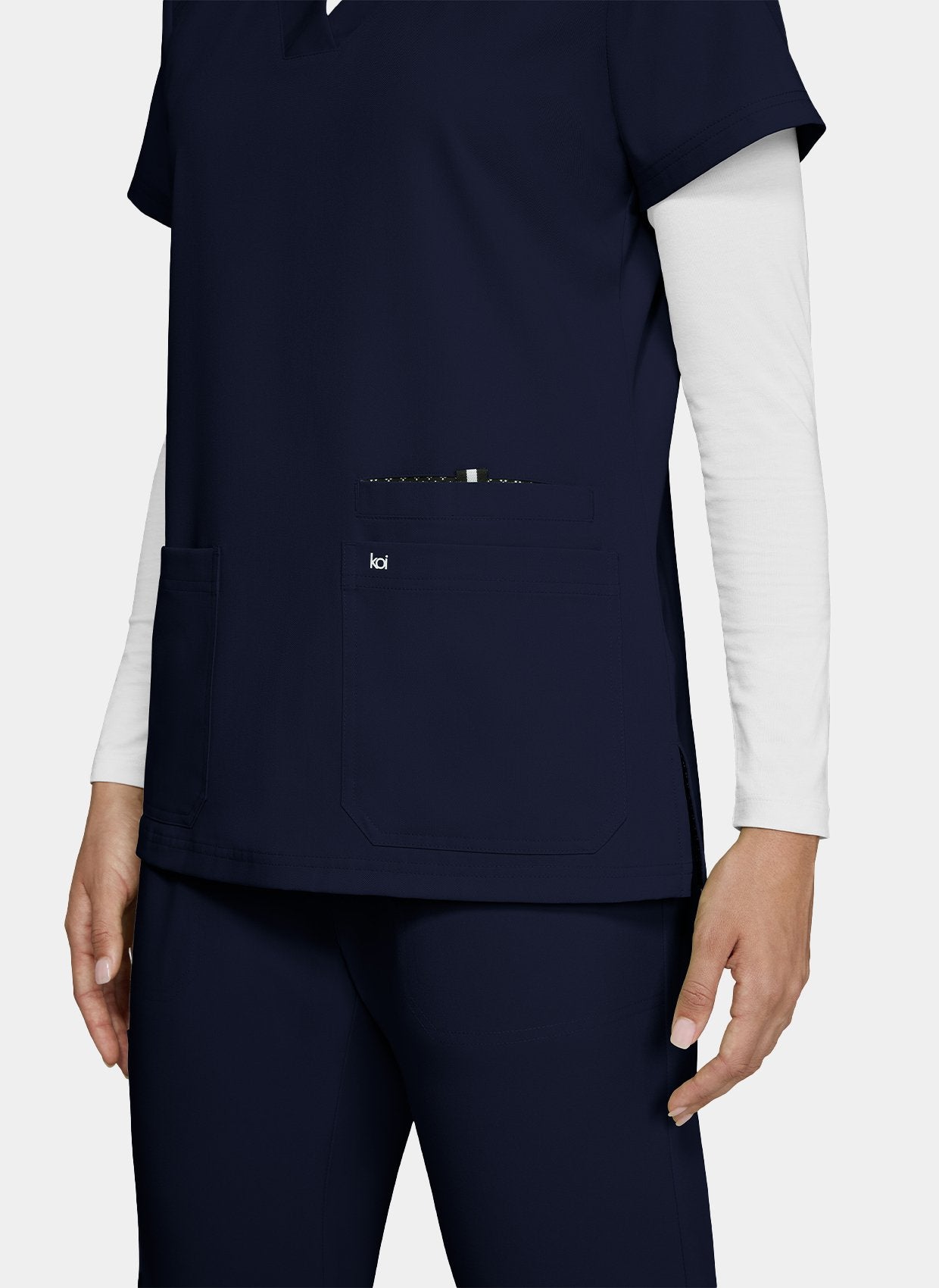 Koi Next Gen Hustle And Heart Scrub Top- navy