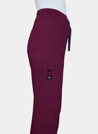 Koi Solis women's scrub trousers side image wine